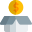 Dollar coins as a reward program under the box icon