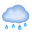 구름과 비가 내리는 이모티콘 icon