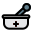 Ayurveda medication mortar and pestle with grinding meds icon