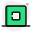 媒体播放器的外部停止音乐按钮，白色背景上隔离，基本绿色，tal-revivo icon