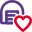Favorite storage unit logotype with heart shape icon
