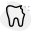 Tooth repair with chipped on side isolated on a white background icon