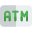 Automated teller machine for making financial transactions from a bank account icon