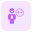 Businessman with a left direction arrow indication icon