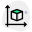 Three-dimensional cubic shape plotting of xy to see dimensions icon