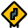 Shape curve turn right side road side warning signboard icon