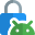 Android operating system locked with Padlock Logotype icon