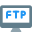 データ ファイル転送用の FTP サーバーに接続された外部デスクトップ コンピューター データ カラー タル リヴィボ icon
