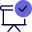 Verified tickmark on presentation board isolated on white background icon