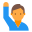 Man Raising Hand Skin Type 3 icon