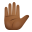 erhobene Hand, mittlerer, dunkler Hautton icon