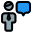 Chatting with business peers messenger application function layout icon