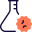 Lab flask in a research of laboratory regarding the coronavirus icon