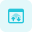 Cloud download and upload button under the landing page template icon