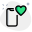 Advance smartphone with inbuilt heart rate sensor logotype icon