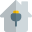 Home with energy plug connected isolated on a white background icon