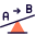 Forces transfer on lever from a to b icon