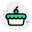 Pie with cherry on top of the cake icon