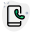 Cell phone with with hand receiver layout icon