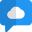 Customer support of cloud storage provider with chat bubble icon