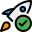 Rocket launch all quality per check qualified icon