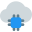 Micro processor on a cloud isolated on a white background icon