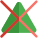 Do not bleach crossed triangle symbol layout icon