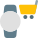 Shopping made easy on smartwatch with trolley logotype icon