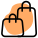 Shopping bag of different size for purchasing items icon