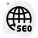 Seo search world isolated on a white background icon