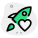 Rocket with heart shape isolated with white background icon
