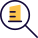 Searching for new business location - magnifying glass and building icon