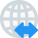 Worldwide internet connectivity with file transfer protocol icon