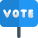 Volunteering with a vote sign board in a election campaign icon