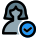 Check mark on a natural user for authentication and approval icon