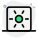 Modern laptop with brightness up function key icon