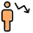 Downtrend chart of an employee from the previous employee icon