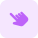 Single finger tap or click on touchscreen interface icon