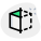 3D image solid cube mirror image design icon
