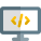 Computer program with defined codes research layout icon