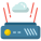 cercle-de-conception-plate-de-stockage-holographique-externe-cloud-computing icon