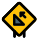 High slope road ahead for the road signal icon