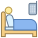 침대에 전화 icon