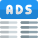Ads at top margin line in various article published online icon