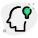 Head with lighting bulb indication idea or thought icon