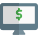 Internet banking and online purchase on desktop computer icon