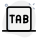 Tab function key for shifting to next menu icon