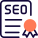 Seo certificate in concern of excellence and achievement icon