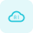 Artificial intelligence Technology over the cloud network isolated on a white background icon