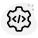 Setting cogwheel logotype for language programming software icon